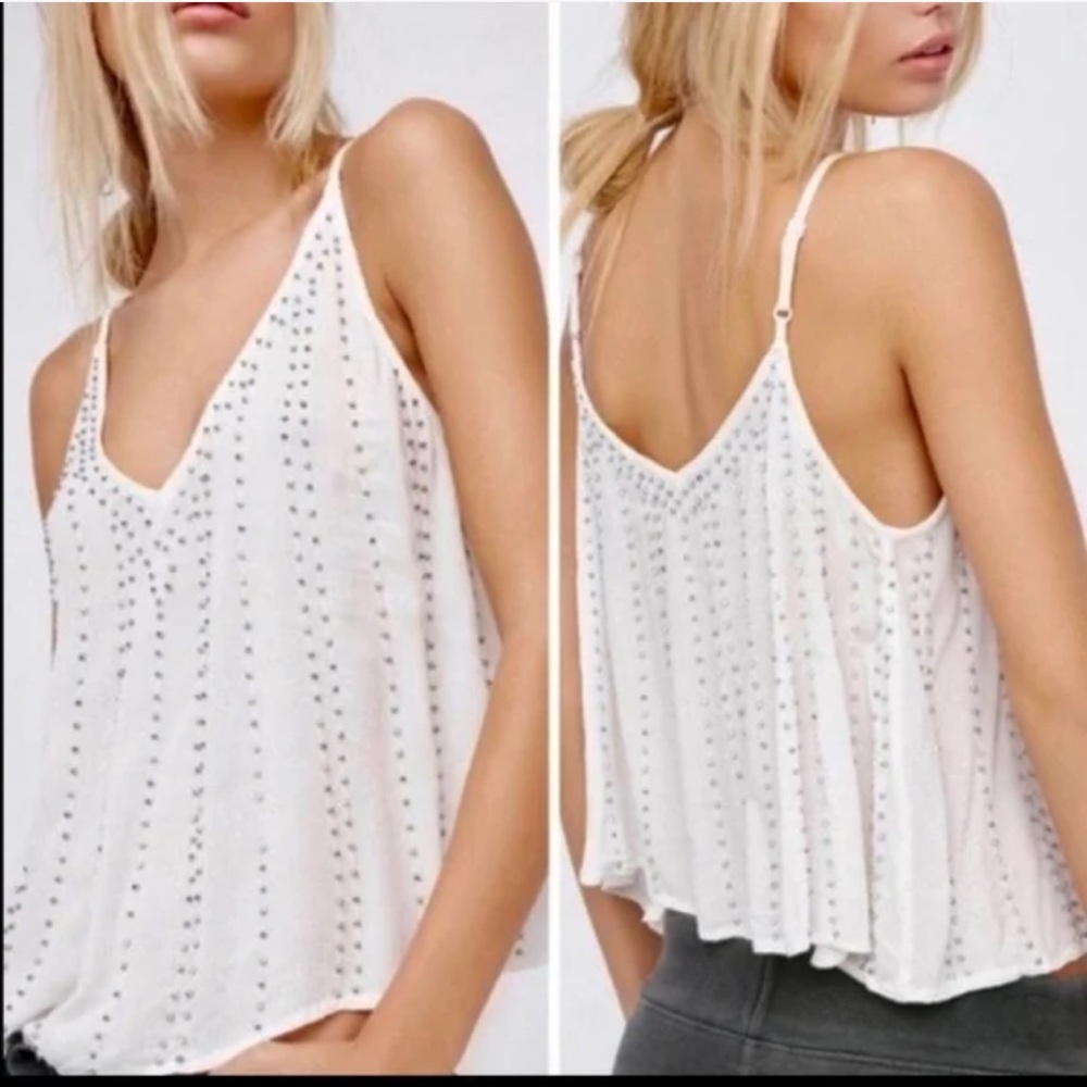 Free People Intimately Tank Top with Rhinestones